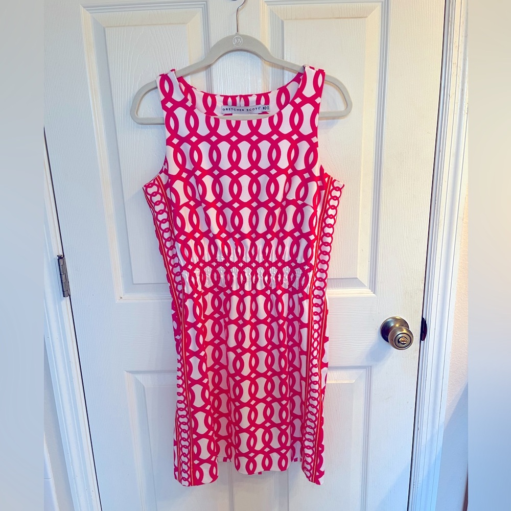 Gretchen Scott Hot Pink and White Dress in Size M